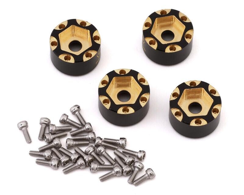 TLHTSCX24-232 Treal Hobby Axial SCX24 1.0&quot; Brass Beadlock Wheel Hub Spacers (4) (7mm) (3.5g)