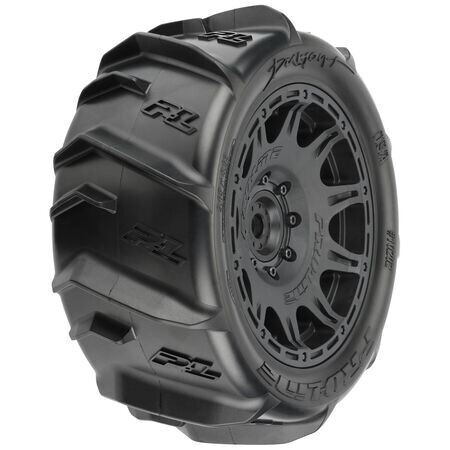 PRO1020211 1/6 Dumont Sand/Snow F/R 5.7” Tires MTD 24mm Black Raid 8x48 Hex (2)