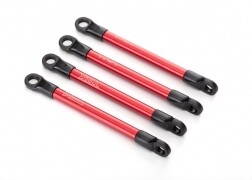 7118x Push rods, aluminum (red-anodized) (4) (assembled with rod ends) fits 1/16 Revo and Summit