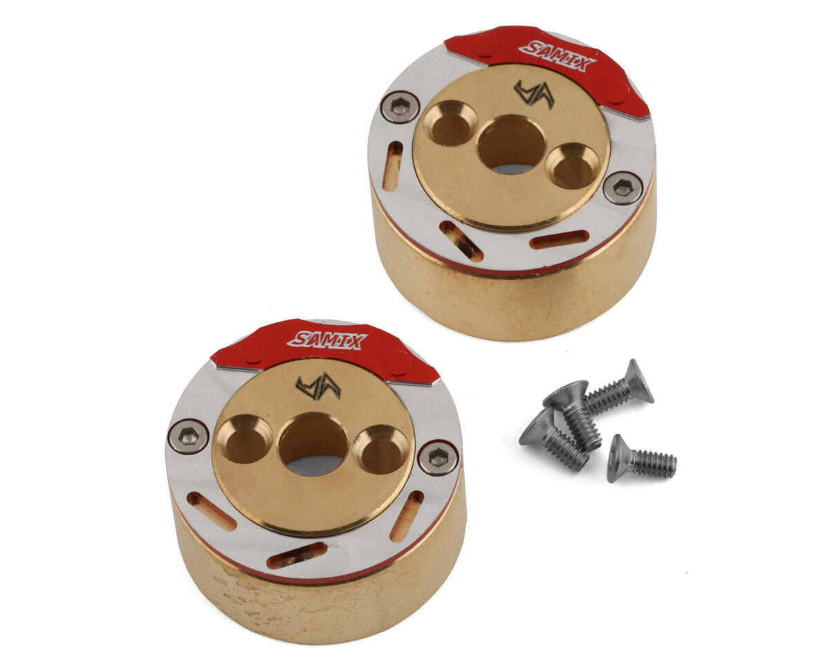 SAMTRX4M-4415GFS Samix TRX-4M Brass Rear Brake Adapter w/Scale Brake Rotor &amp; Caliper Set (48g)