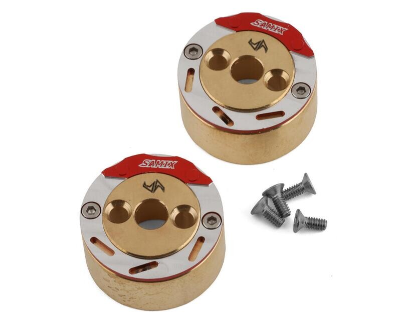 SAMTRX4M-4415GFS Samix TRX-4M Brass Rear Brake Adapter w/Scale Brake Rotor &amp; Caliper Set (48g)