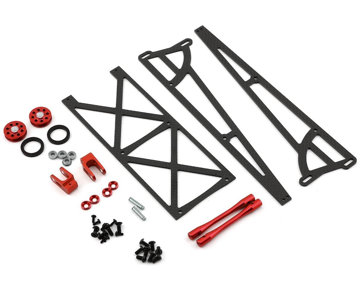 DRC-355-0001 DragRace Concepts Slider Wheelie Bar w/O-Ring Wheels (Red)