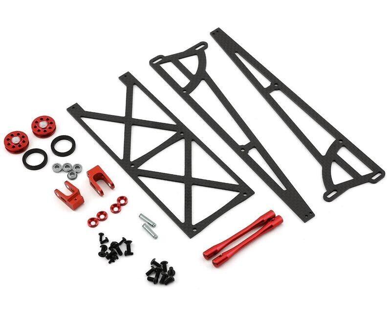 DRC-355-0001 DragRace Concepts Slider Wheelie Bar w/O-Ring Wheels (Red)