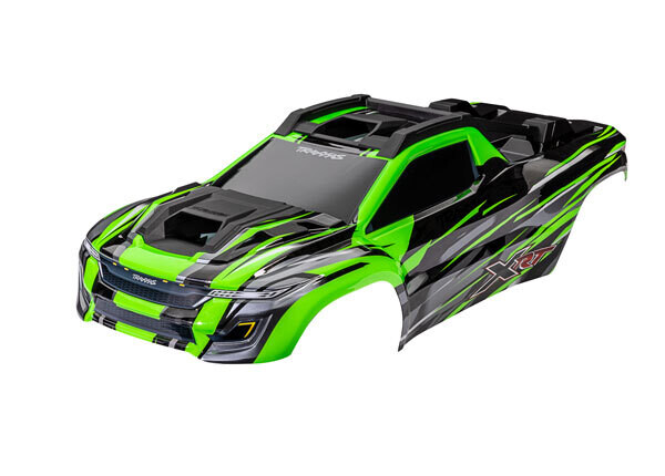 7812G Body, XRT, green (painted, decals applied) (assembled with front &amp; rear body supports for clipless mounting, roof &amp; hood skid pads)
