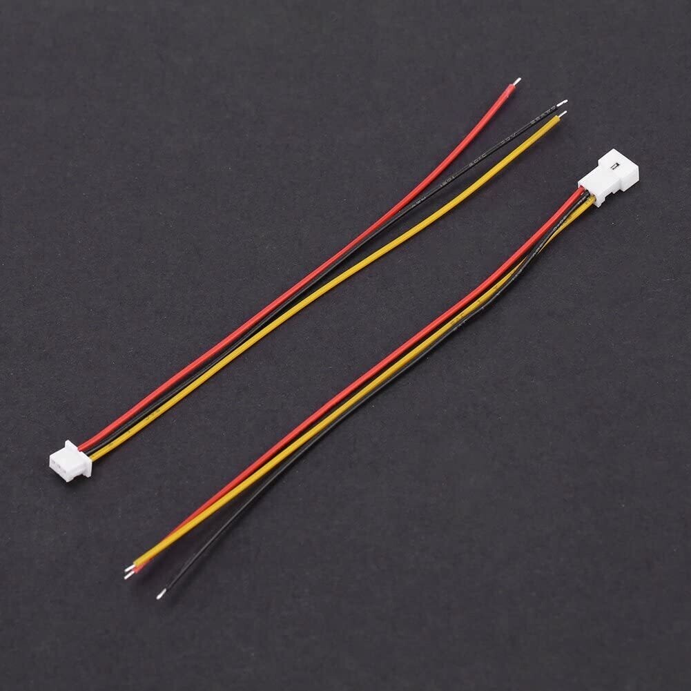 TSRC0050 JST Angle Connectors,1.25MM 2-Pin / 3-Pin Male Female Connector Plug with Wires Cables,Pack of 20 (3 Pin)
