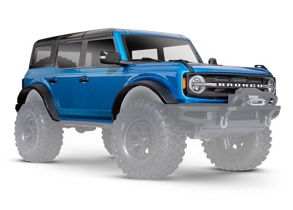 9211A Body, Ford Bronco, complete, Velocity Blue (painted) (includes grille, side mirrors, door handles, fender flares, windshield wipers, spare tire mount, &amp; clipless mounting) (requires #8080X inner