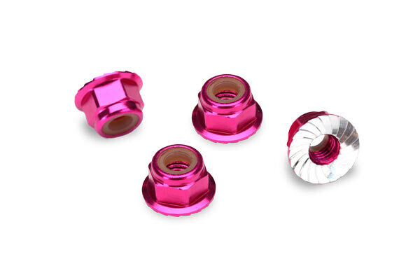 1747P NUTS 4MM FLANGED LOCK PINK