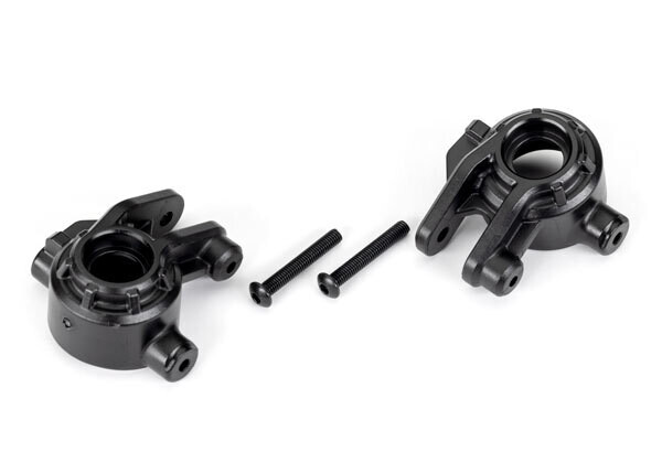 9037 Steering blocks, extreme heavy duty, black (left &amp; right)/ 3x20mm BCS (2) (for use with #9080 upgrade kit)