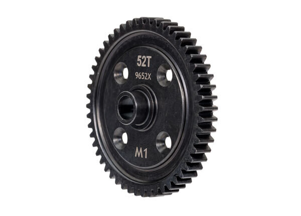 9652X   Spur gear, 52-tooth, machined steel (1.0 metric pitch)