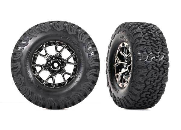 10187- BLKCR Tires &amp; wheels, assembled, glued (Ford Raptor R black chrome wheels, BFGoodrich All-Terrain  T/A KO2 tires, foam inserts) (2) (4WD front/rear, 2WD rear)