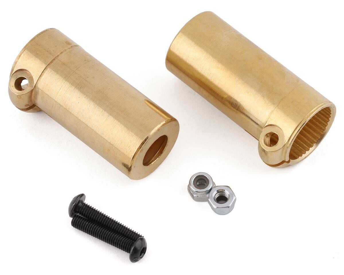 YEA-AXSC-007  Yeah Racing Axial SCX10 II Brass Left &amp; Right Straight Axle Adapters (2) (27g)