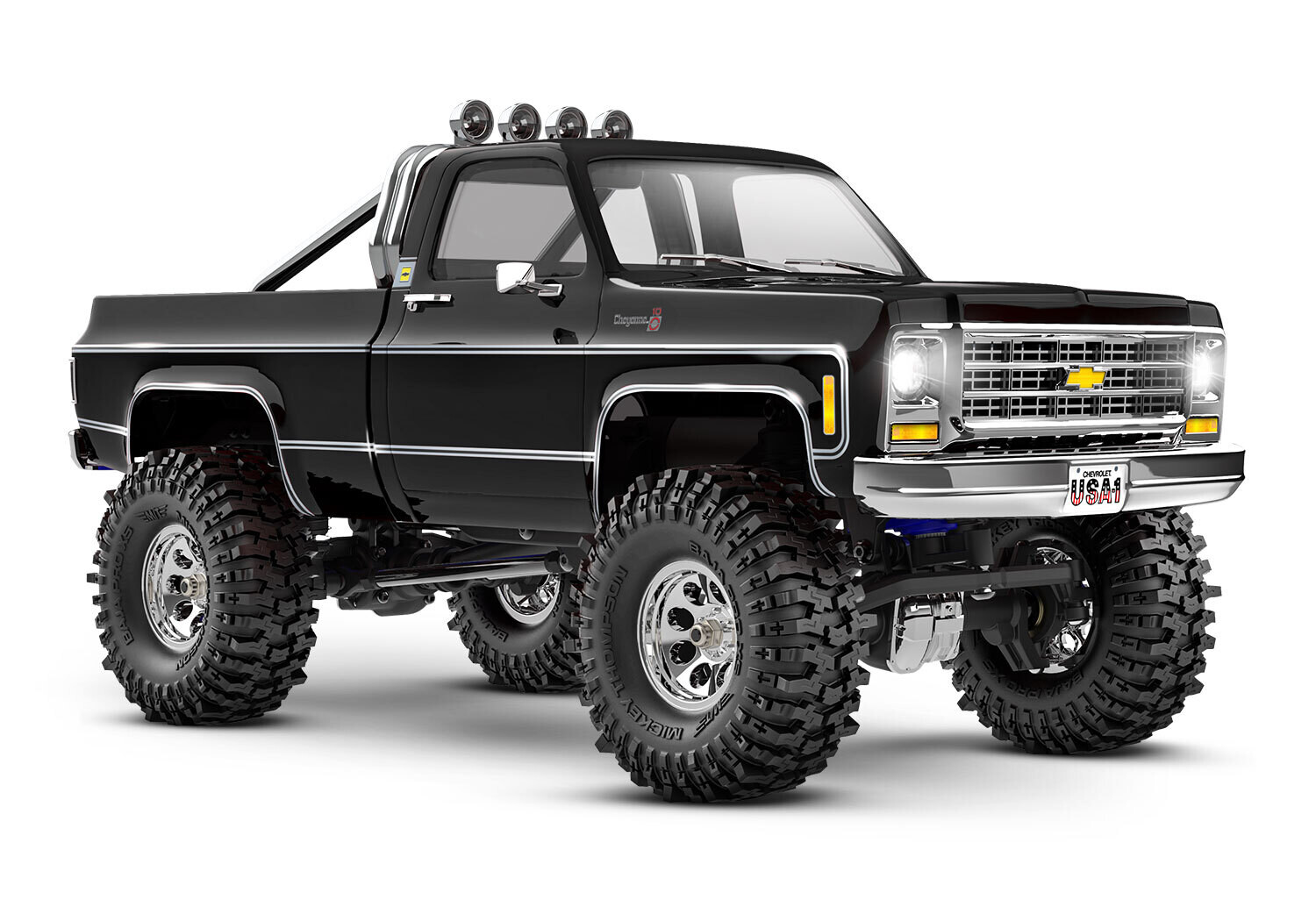 97064-1 - BLK TRX-4M High Trail Edition Scale and Trail Crawler with Chevrolet K10 pickup body: 1/18 scale 4X4 trail truck, fully-assembled, Ready-To-Drive, with TQ 2.4GHz 2-channel transmitter, and E