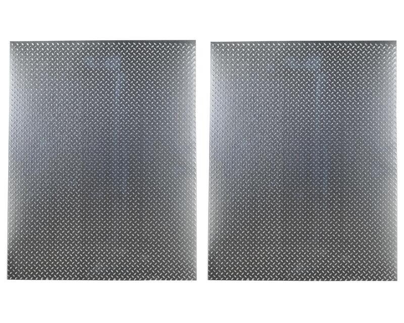 HRAACC1808DP  Hot Racing Aluminum Scale Diamond Plate Sheet (Silver) (2) (22x28cm)