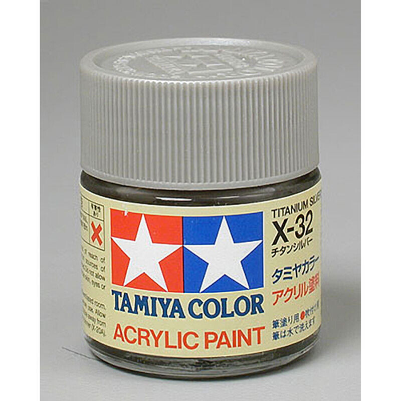 TAM81032 Tamiya X-32 Titanium Silver Gloss Finish Acrylic Paint (23ml)