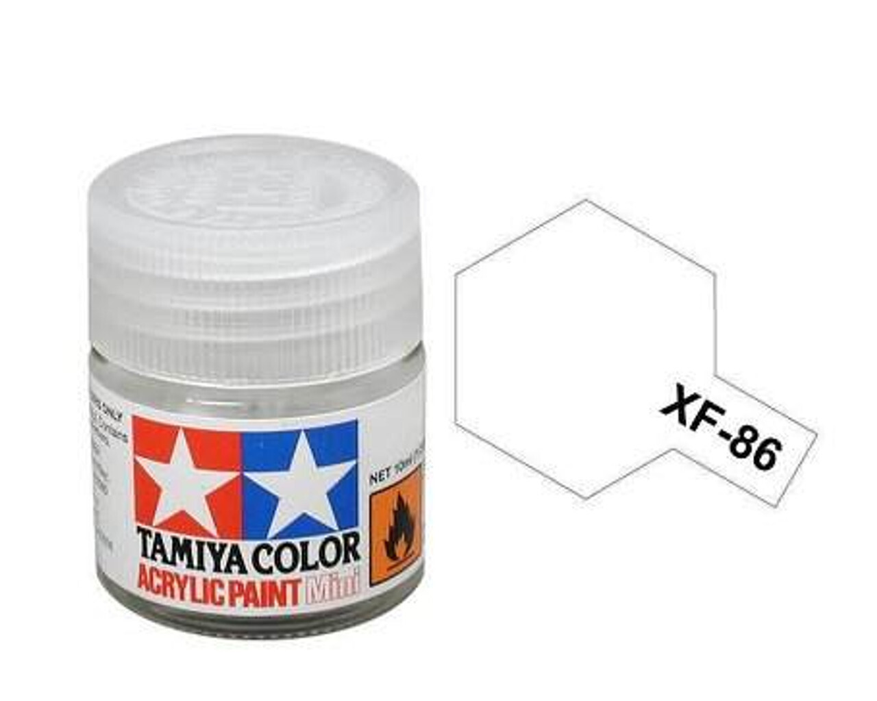 TAM81786  Tamiya XF-86 Flat Clear Acrylic Paint (10ml)