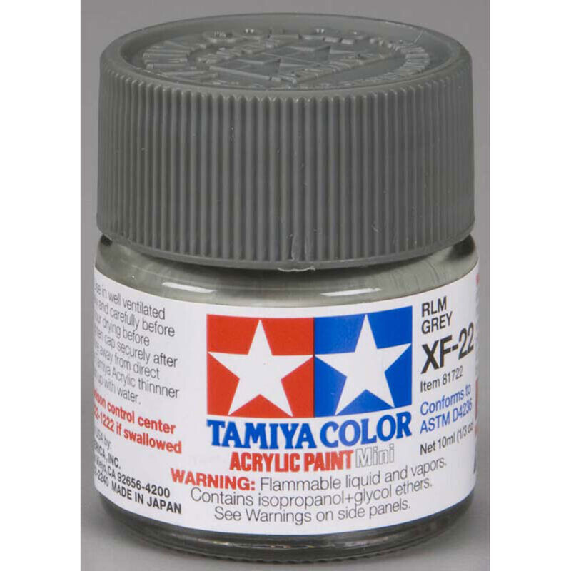 TAM81722  Tamiya XF-22 RLM Flat Grey Acrylic Paint (10ml)