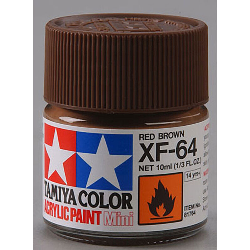 TAM81764  Tamiya XF-64 Flat Red Brown Acrylic Paint (10ml)