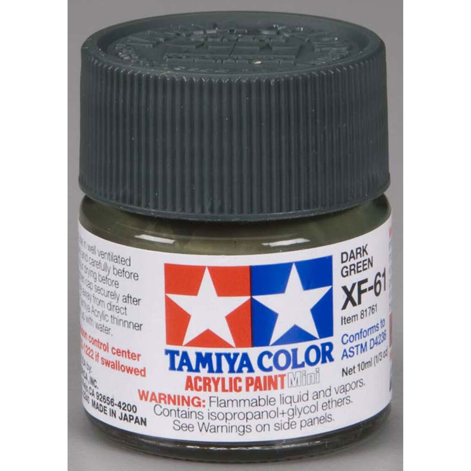 TAM81761 Tamiya XF-61 Flat Dark Green Acrylic Paint (10ml)