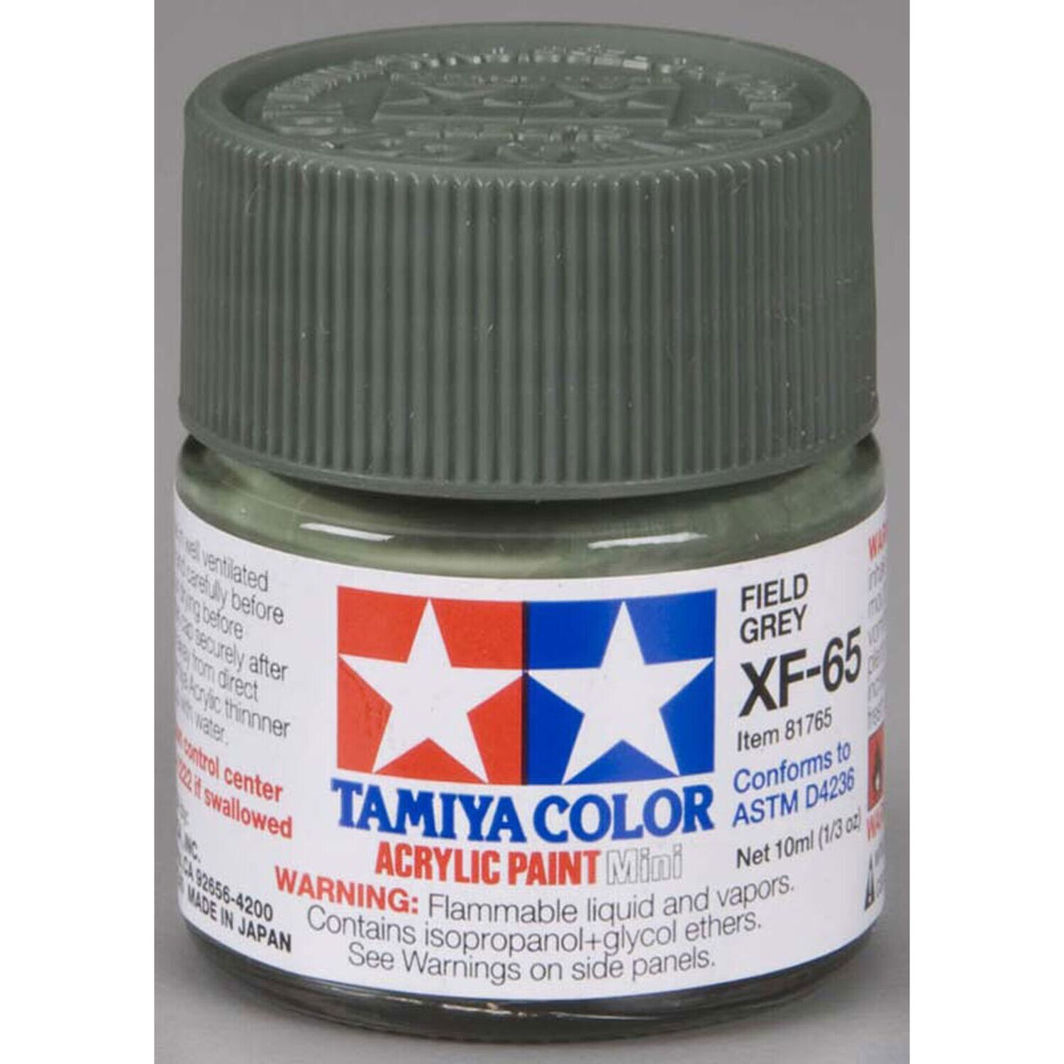 TAM81765  Tamiya XF-65 Flat Field Grey Acrylic Paint (10ml)
