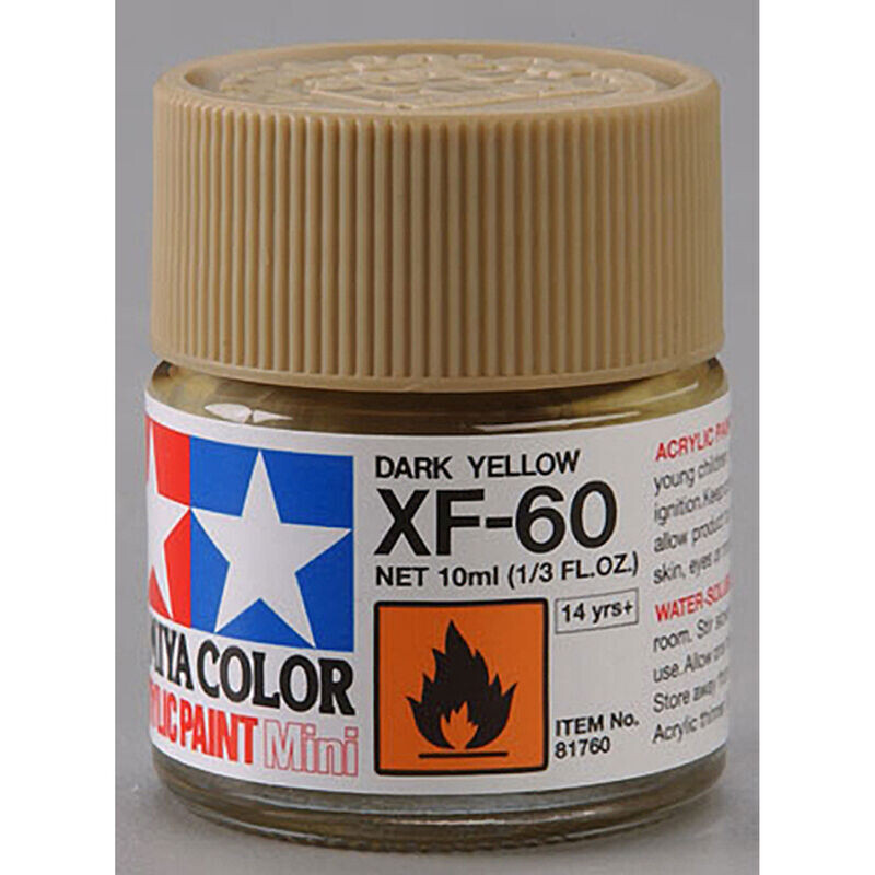 TAM81760  Tamiya XF-60 Flat Dark Yellow Acrylic Paint (10ml)
