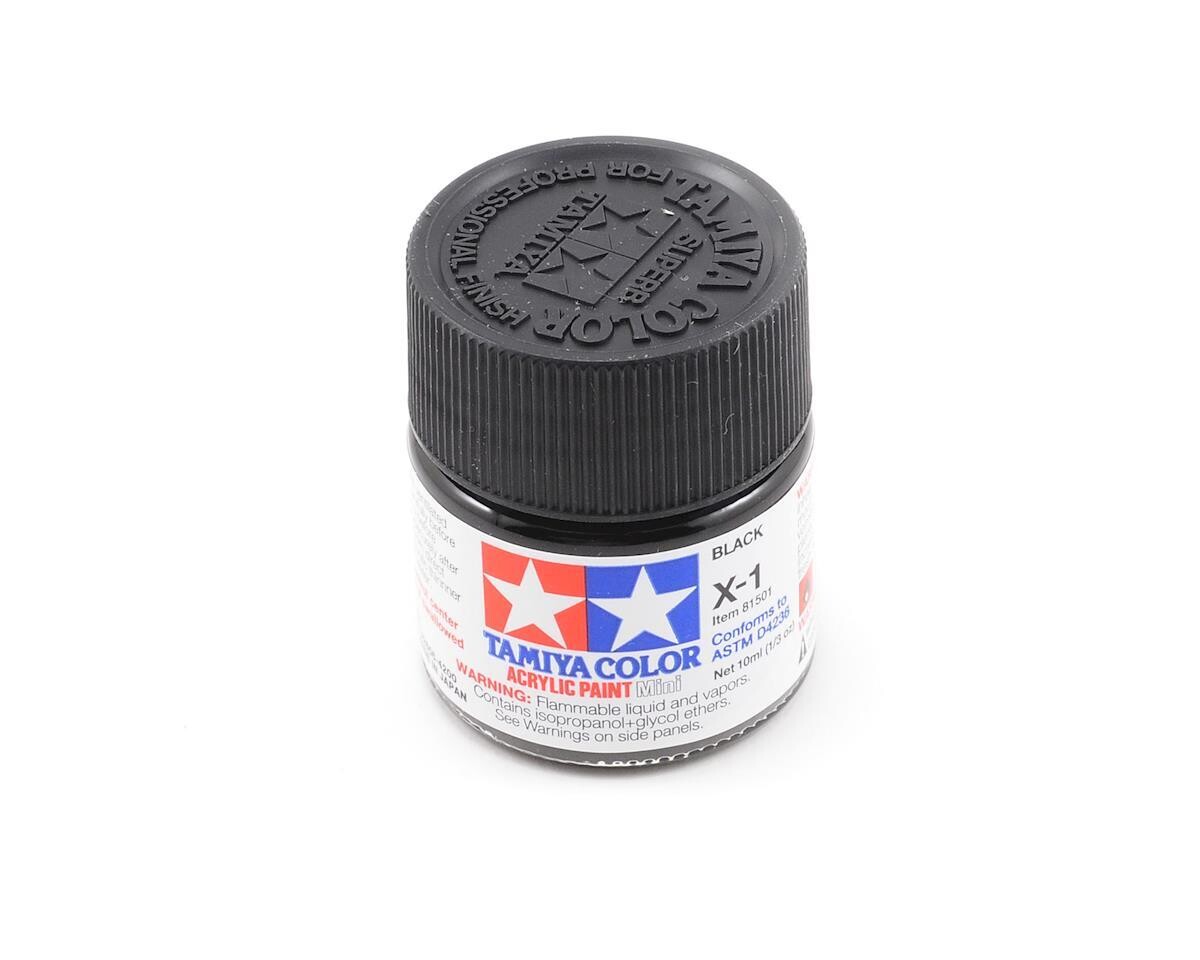 TAM81501 Tamiya X-1 Acrylic Mini Black Acrylic Paint (10ml)