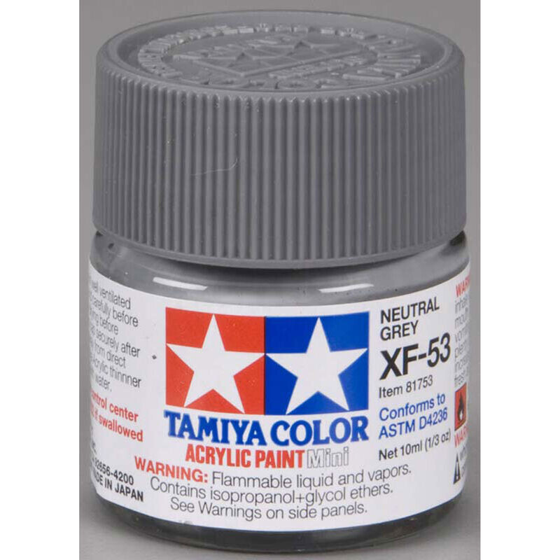 TAM81753  Tamiya XF-53 Flat Neutral Grey Acrylic Paint (10ml)
