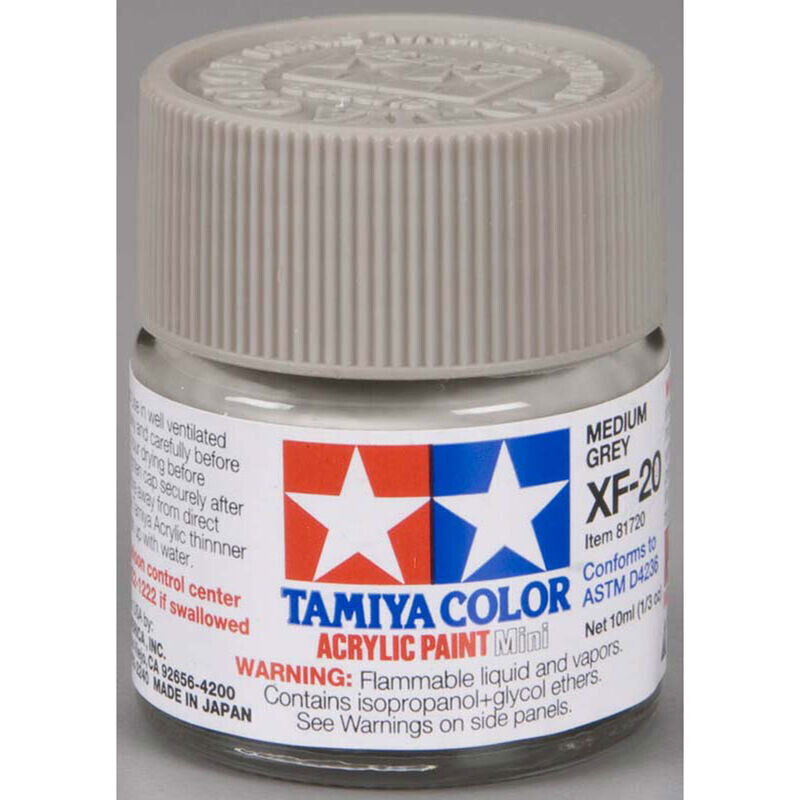 TAM81720  Tamiya XF-20 Flat Medium Grey Acrylic Paint (10ml)