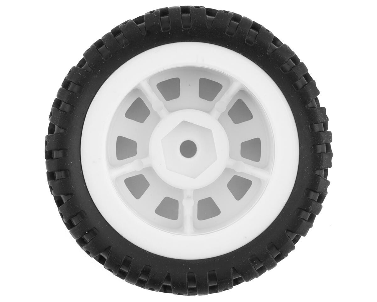 UDI1601-005#A UDI RC 1/16 Pre-Mounted Treaded Tires (White) (4) (w/9mm Hex)