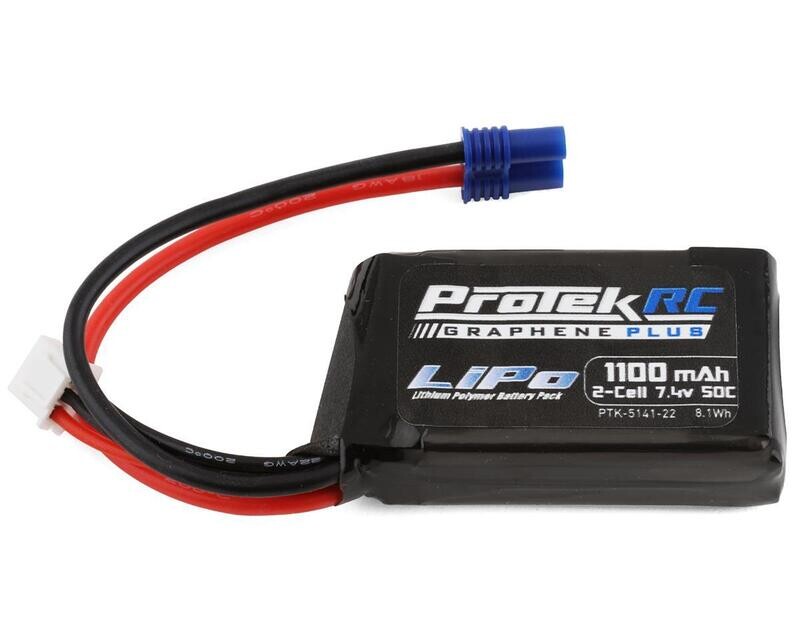 PTK-5141-22   ProTek RC 2S 50C 1100mAh Losi Mini T/B &amp; JRX2 LiPo Battery w/EC2 Connector