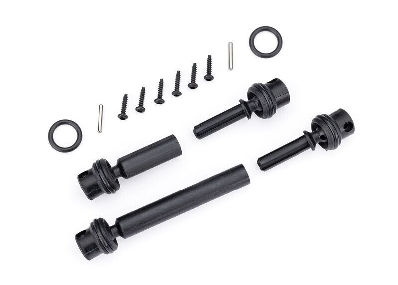9855 Driveshafts, center, assembled (front &amp; rear) (fits 1/18 scale TRX-4M™ vehicles with 161mm wheelbase)