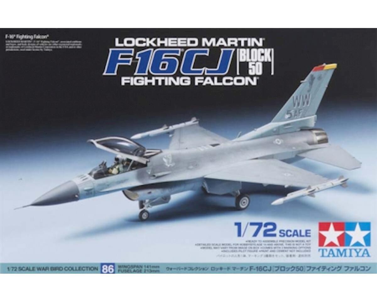 TAM60786 Tamiya 1/72 Lockheed Martin, F-16 Fighting Falcon Model Kit