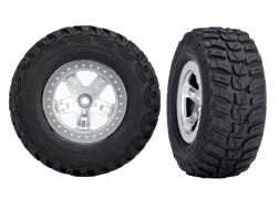 5880X Tire &amp; wheel assy, glued (SCT satin chrome, beadlock style wheels, Kumho tires, foam inserts) (2) (4WD front/rear, 2WD rear only)