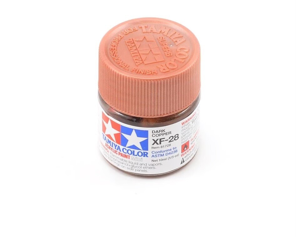 TAM81728 Tamiya XF-28 Flat Dark Copper Acrylic Paint (10ml)