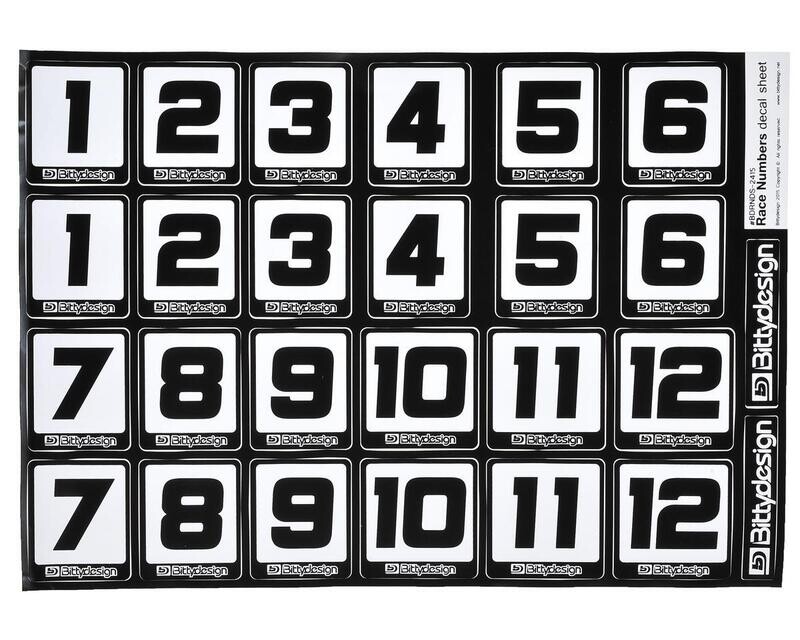 BDYRNDS-2415 Bittydesign Race Number Decal Sheet (34x24cm)