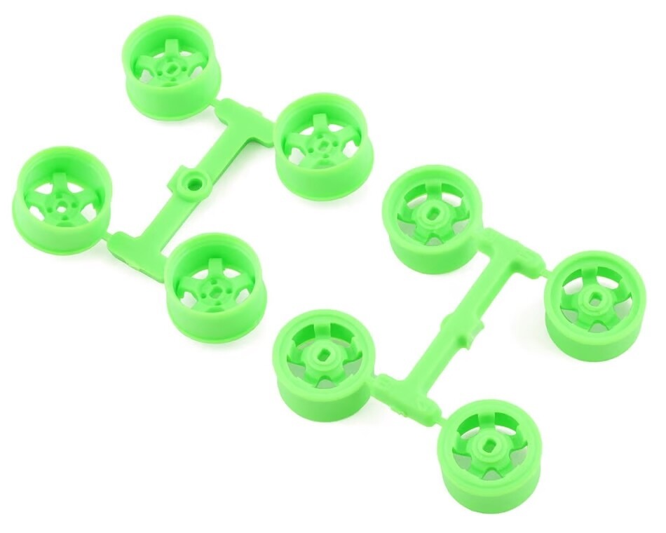 DSC-MI-20W1-FG DS Racing Kyosho Mini Z 11mm Wide Drift Rims (1/2/3/4 Offset) (Flu Green)
