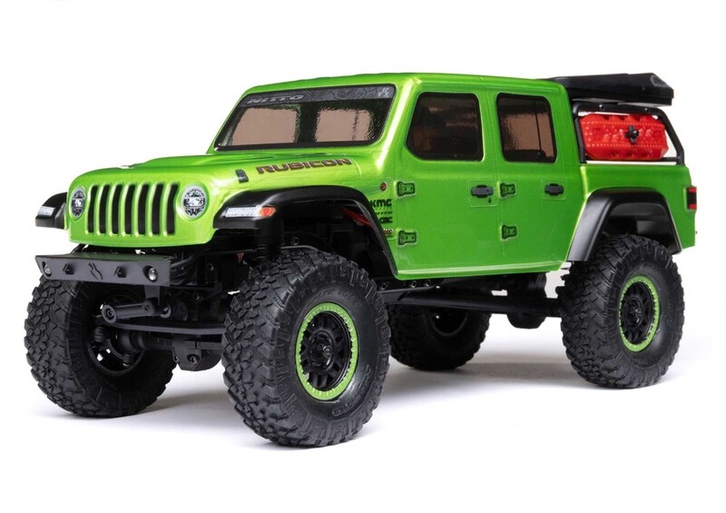 AXI00005V2T3 1/24 SCX24 Jeep JT Gladiator 4WD Rock Crawler Brushed RTR, Green