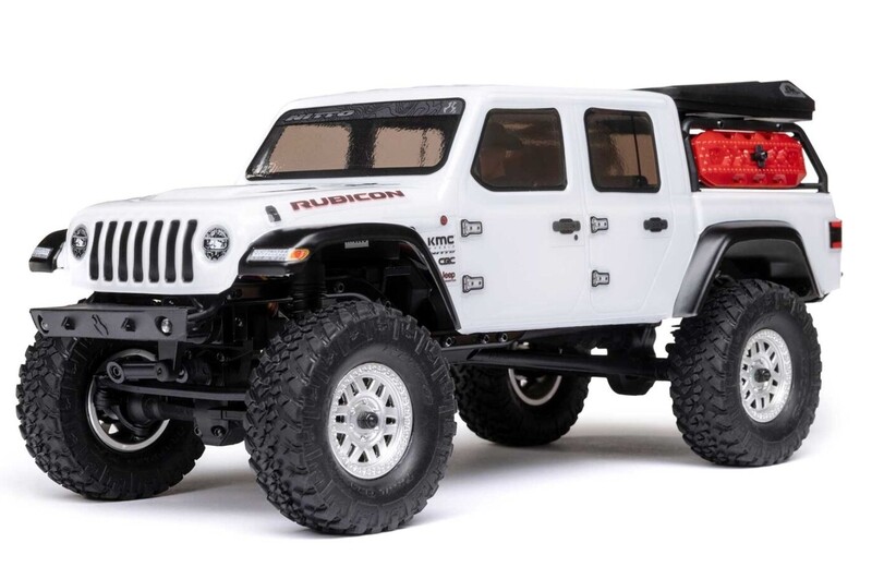 AXI00005V2T4 1/24 SCX24 Jeep JT Gladiator 4WD Rock Crawler Brushed RTR, White