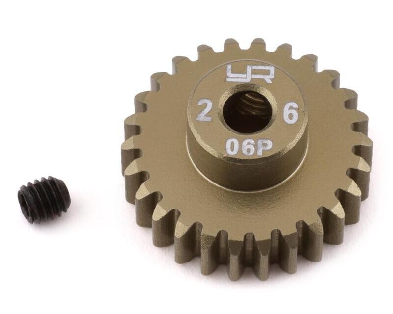 YEA-MG-06P26T Yeah Racing Mod 0.6 Hard Coated Aluminum Pinion Gear (26T)