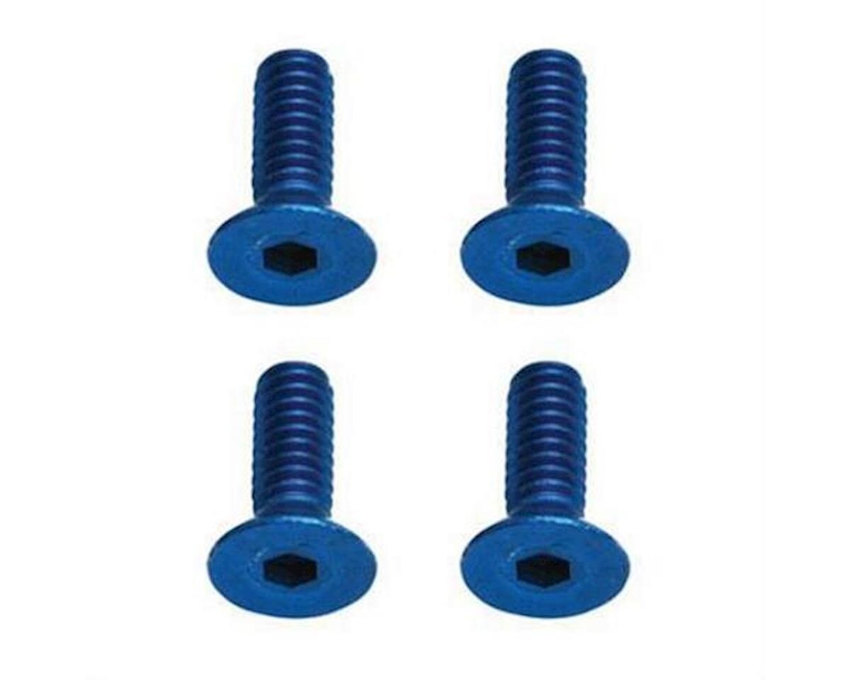 ASC8547 Team Associated M2X6 Flat Head Blue Aluminum Screws (4)