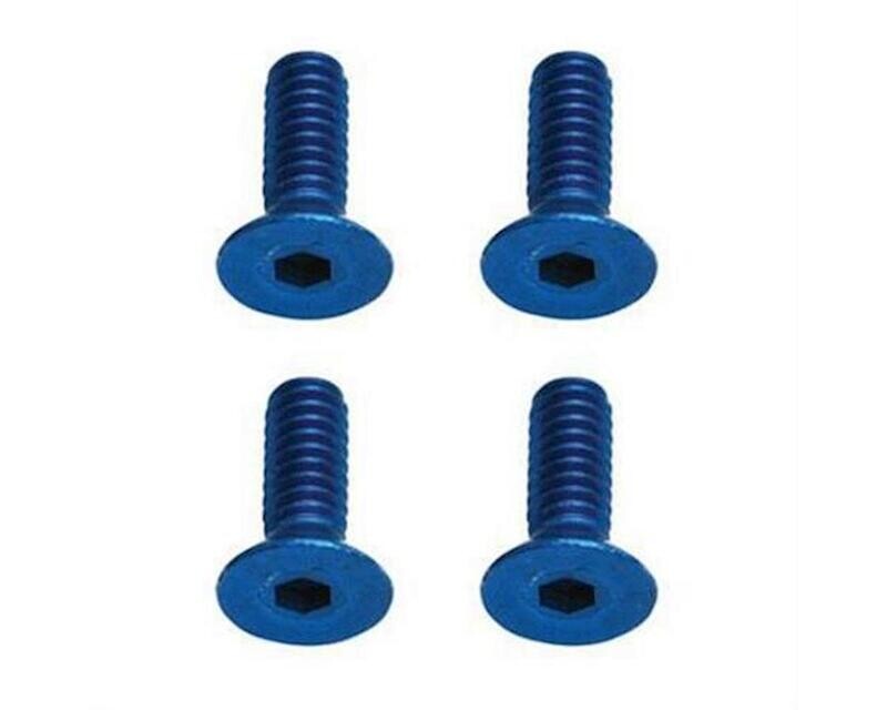ASC8547 Team Associated M2X6 Flat Head Blue Aluminum Screws (4)