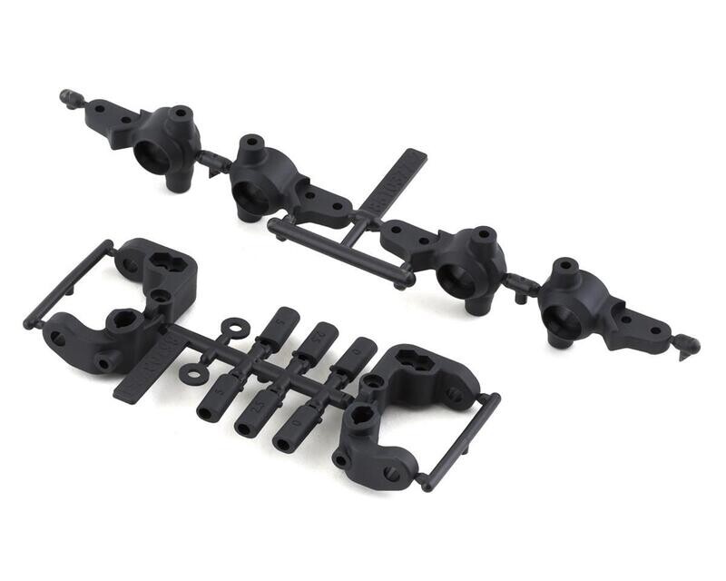 ASC91985 Team Associated RC10B6.4 -1mm Scrub Caster &amp; Steering Blocks (Carbon)