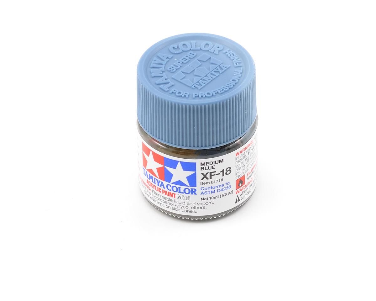 TAM81718  Tamiya XF-18 Flat Medium Blue Acrylic Paint (10ml)