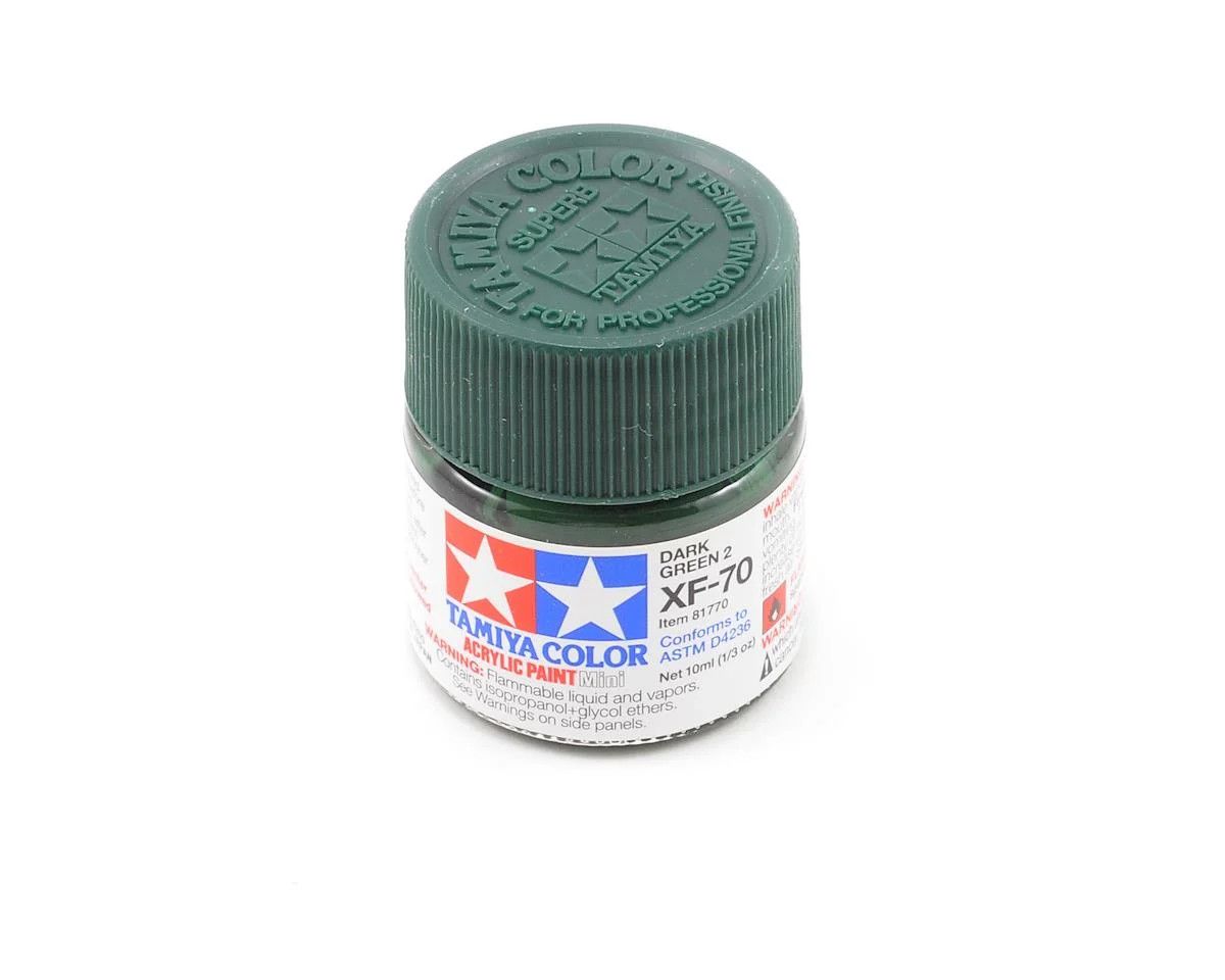 TAM81770  Tamiya XF-70 Flat Dark Green Acrylic Paint (10ml)