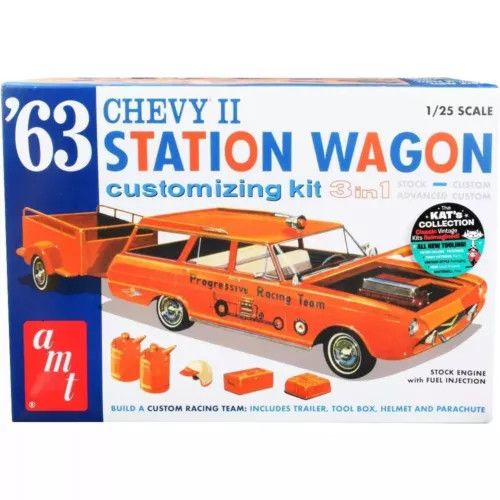 AMT1201 1963 Chevy II Station Wagon w/Trailer