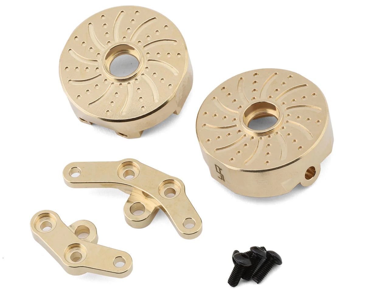 YEA-EMED-007 Yeah Racing Element RC Enduro Brass Front Steering Knuckles (Gold) (2) (85g)