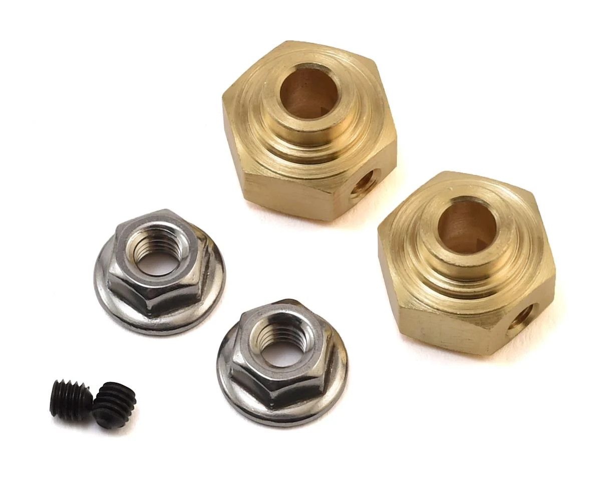 KNK12X6BRA2 Team KNK 12mm Brass Hex w/Step (2) (6mm)