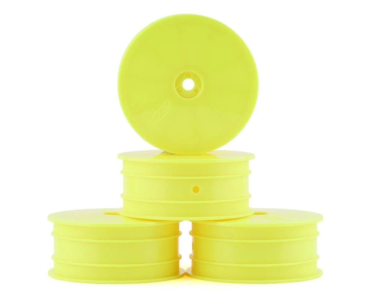 JCO3353Y JConcepts 12mm Hex Mono 2.2 4WD Front Buggy Wheels (4) (Yellow) (22X-4, XB4, B74.1)