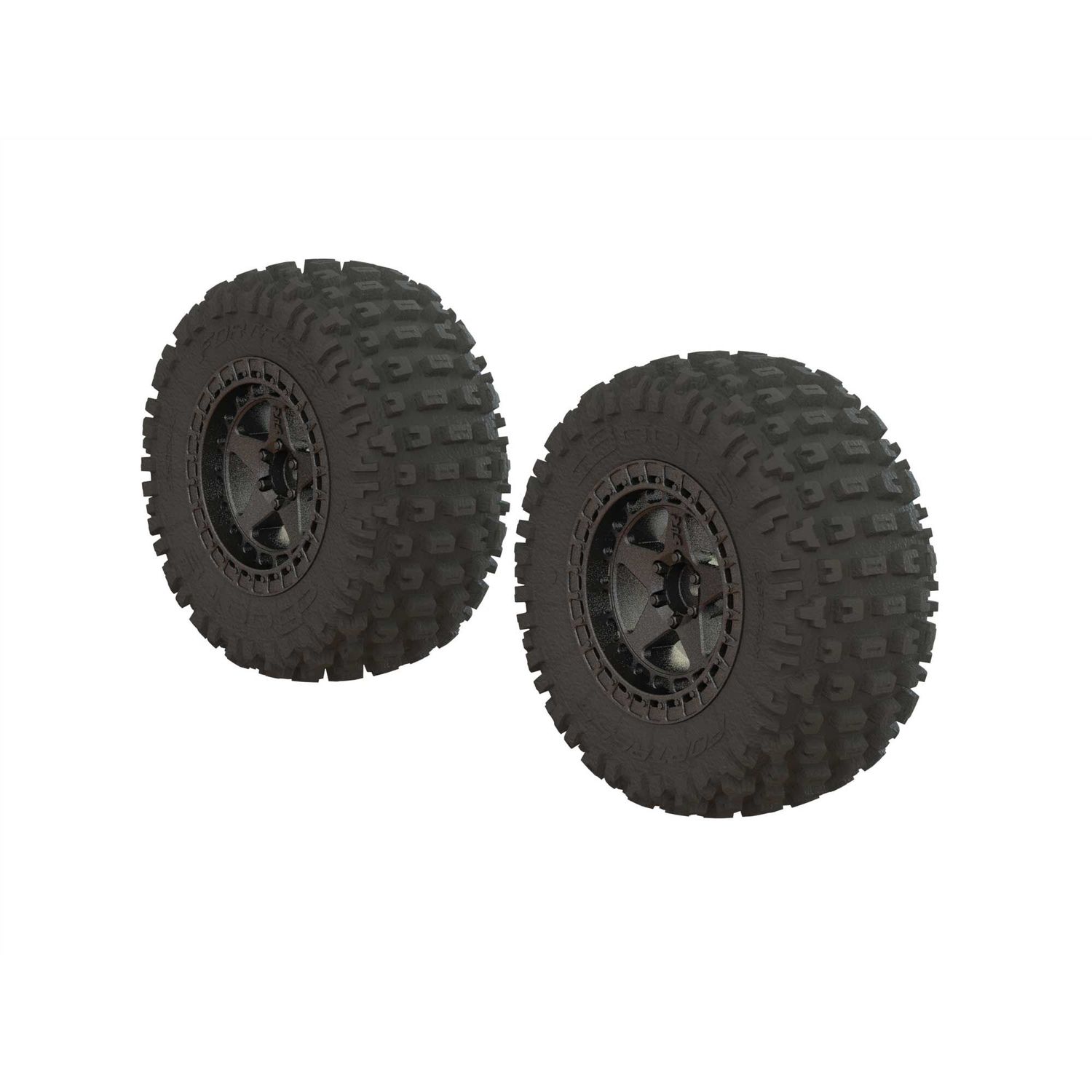 ARA550087 Dboots &#39;Fortress SC&#39; Tire Set Glued Gun Metal (2)