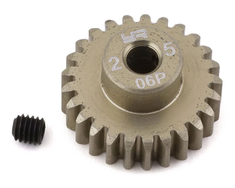 YEA-MG-06P25T Yeah Racing Mod 0.6 Hard Coated Aluminum Pinion Gear