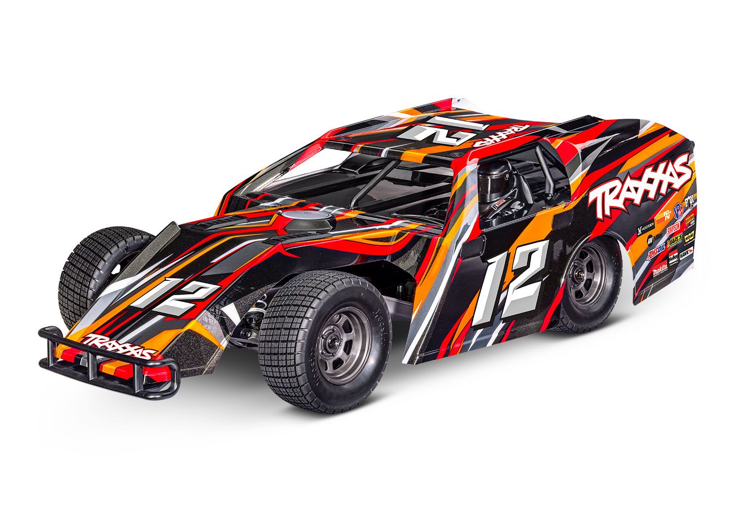 104354-74-ORNG Slash Modified: 1/10 2WD oval track racing truck, Ready-To-Race® with TQ™ 2.4 GHz s-channel radio system, Traxxas Stability Management® BL-2s Brushless Power System, and clipless painte